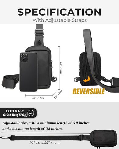 GORELAX Small Crossbody Sling Bag Compact Chest Pack for Men Women EDC Phone Purse Running Hiking Travel in Kuwait