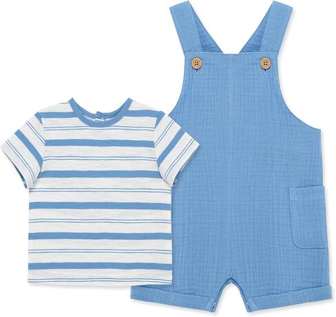 Little Me Baby-Boys 2-piece Gauze Tee Shirt and Shortall Set in Saudi Arabia