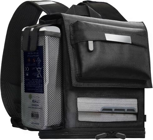 Ultralight and Rugged 360 Ventilated Backpack for Inogen One G5/Rove 6/OxyGo Next Portable Oxygen Concentrator - 1680D Fabric, Reflective Safety Straps, Trolley Sleeve in Saudi Arabia