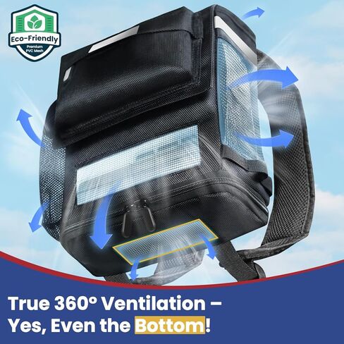 Ultralight and Rugged 360 Ventilated Backpack for Inogen One G5/Rove 6/OxyGo Next Portable Oxygen Concentrator - 1680D Fabric, Reflective Safety Straps, Trolley Sleeve in Saudi Arabia