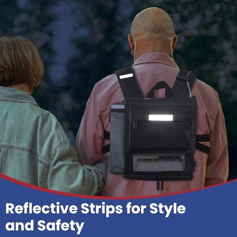 Ultralight and Rugged 360 Ventilated Backpack for Inogen One G5/Rove 6/OxyGo Next Portable Oxygen Concentrator - 1680D Fabric, Reflective Safety Straps, Trolley Sleeve in Saudi Arabia