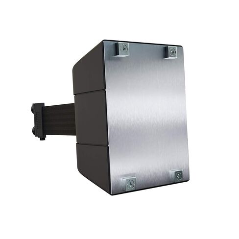 Crowd Control Warehouse - CCW Series WMB-230 Magnetic Wall Mount Retractable Belt Barrier - 30 Foot, Black Belt with Black ABS Case in Saudi Arabia