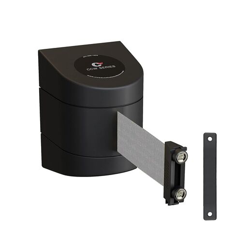 Crowd Control Warehouse - CCW Series WMB-230 Magnetic Wall Mount Retractable Belt Barrier - 30 Foot, Black Belt with Black ABS Case in Saudi Arabia