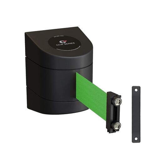 Crowd Control Warehouse - CCW Series WMB-230 Magnetic Wall Mount Retractable Belt Barrier - 30 Foot, Black Belt with Black ABS Case in Saudi Arabia