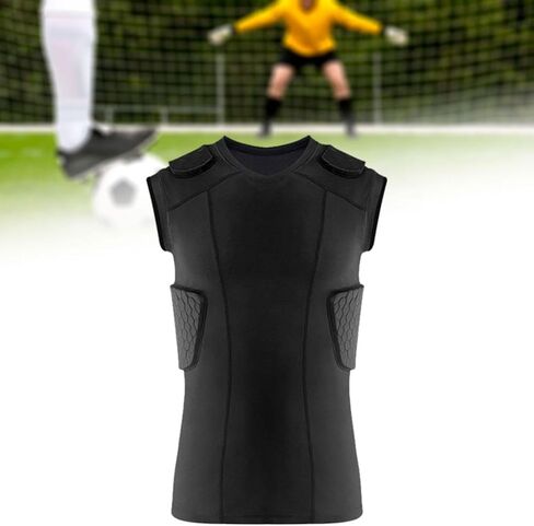 Men's Compression Shirt with Chest Rib Protection, Sleeveless Training Top for Sports in Kuwait