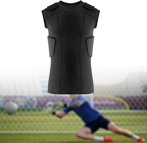 Men's Compression Shirt with Chest Rib Protection, Sleeveless Training Top for Sports in Kuwait