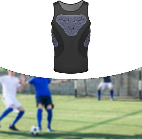 Men's Padded Chest & Rib Protector Vest - Sleeveless Training Tank Top for Skateboarding, Rugby, Sports- Medium in Saudi Arabia