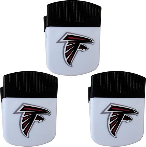 مغناطيس بمشبك رقاقة Siskyou Sports NFL Atlanta Falcons، 3 قطع مقاس واحد، أبيض in Kuwait