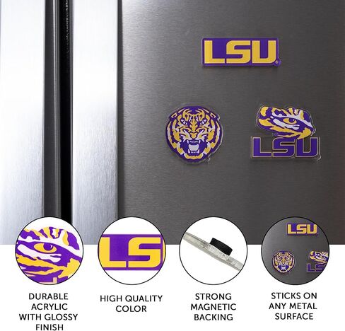 Desert Cactus Louisiana State University Acrylic Magnet 3 Pack LSU Tigers Decorative Design Officially Licensed (Magnet Set A) in Saudi Arabia
