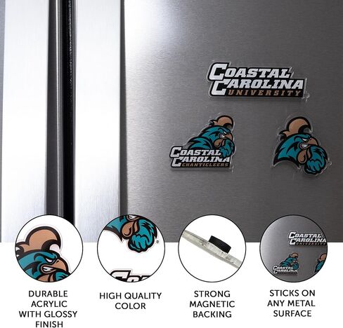 Desert Cactus Coastal Carolina University Acrylic Magnet 3 Pack CCU Chanticleers Decorative Design Officially Licensed (Magnet Set A) in Saudi Arabia