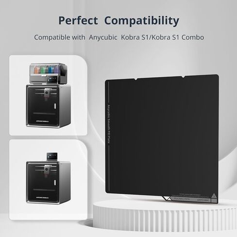 لوحة بناء Anycubic PEI لطابعات Anycubic Kobra S1/Kobra S1 Combo ثلاثية الأبعاد، سرير ناعم مزدوج الجوانب مقاس 250 × 250 مم، لوح فولاذي زنبركي، سطح طباعة مرن قابل للإزالة in Saudi Arabia