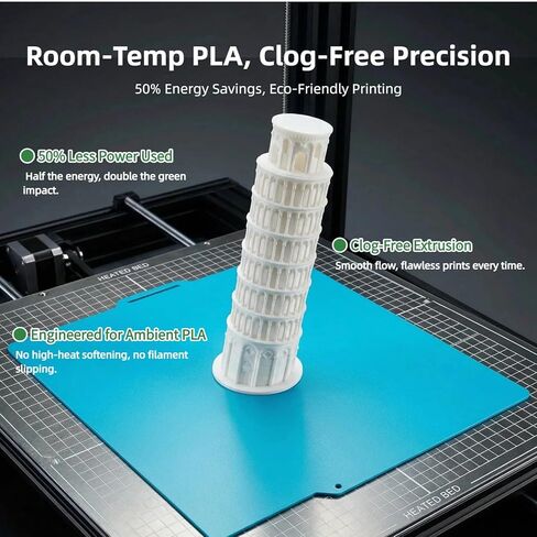 Cold Build Plate 257x257mm for Bambu lab a1/P1S/P1P/P2S/X1C/X1E 3D Printer| Room Temperature Printing | 50% Energy Saving & Anti-Clogging | High-Wear Resistant & Scratch-Proof | Double-Sided in Saudi Arabia