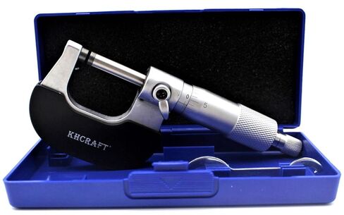 إطار معدني صلب ميكرومتر خارجي احترافي مطلي بالكروم 0-1 بوصة × 0.001 بوصة لقياسات دقيقة ومعبأة في علبة تخزين in Kuwait