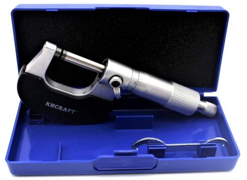 إطار معدني صلب ميكرومتر خارجي احترافي مطلي بالكروم 0-1 بوصة × 0.001 بوصة لقياسات دقيقة ومعبأة في علبة تخزين in Kuwait