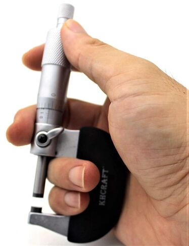 إطار معدني صلب ميكرومتر خارجي احترافي مطلي بالكروم 0-1 بوصة × 0.001 بوصة لقياسات دقيقة ومعبأة في علبة تخزين in Kuwait