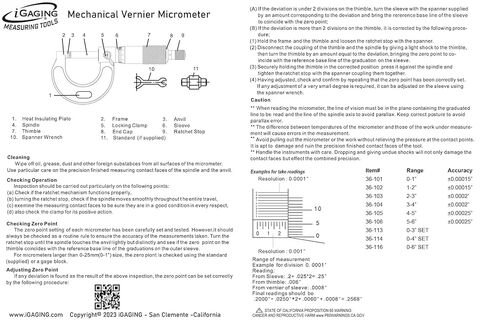 iGAGING Mechanical Outside Micrometer (36-116) in Saudi Arabia