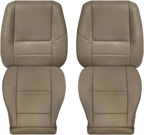 Compatible with 2001 2002 2003 2004 Toyota Sequoia Limited, SR5, 2WD, 4WD, AWD Real Leather Seat Covers in Oak Tan (Passenger Bottom) in Kuwait