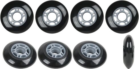 Player's Choice Inline Skate Wheels Hilo Set 76mm / 80mm 82A Black Outdoor Hockey in Kuwait