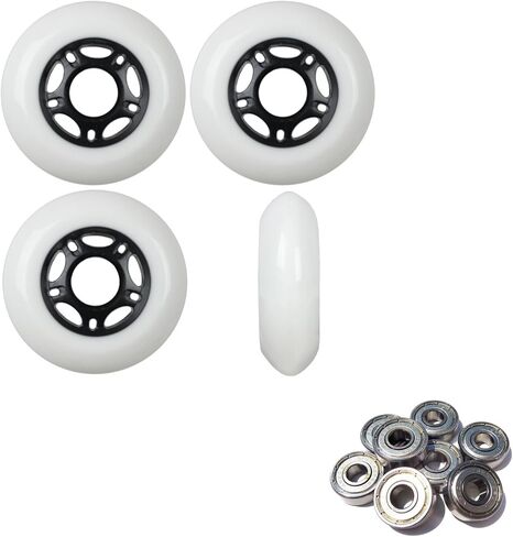 Player's Choice Outdoor Inline Skate Wheels 89a 4-Pack with ABEC 9 Bearings - Choose Size and Color - Outside Formula for Concrete and Asphalt Skating in Saudi Arabia