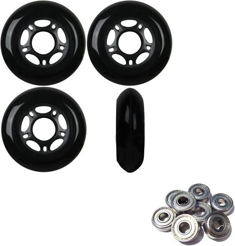 Player's Choice Outdoor Inline Skate Wheels 89a 4-Pack with ABEC 9 Bearings - Choose Size and Color - Outside Formula for Concrete and Asphalt Skating in Saudi Arabia