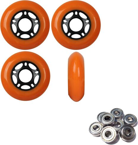 Player's Choice Outdoor Inline Skate Wheels 89a 4-Pack with ABEC 9 Bearings - Choose Size and Color - Outside Formula for Concrete and Asphalt Skating in Saudi Arabia