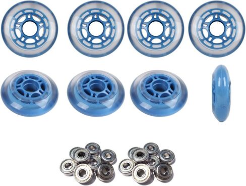 Player's Choice Roller Hockey Wheels Hilo Set 72mm 80mm Soft Blue Inline Skate ABEC 9 Bearings in Kuwait