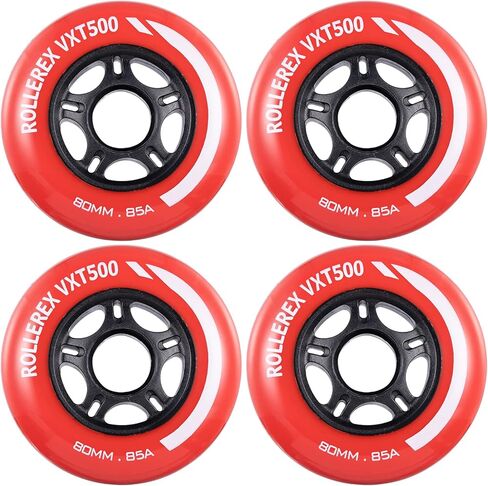 Rollerex VXT500 Inline Skate Wheels – 4 Pack Durable Replacement Roller Blade Wheels for Indoor & Outdoor Skating (72mm, Turf Green) in Kuwait