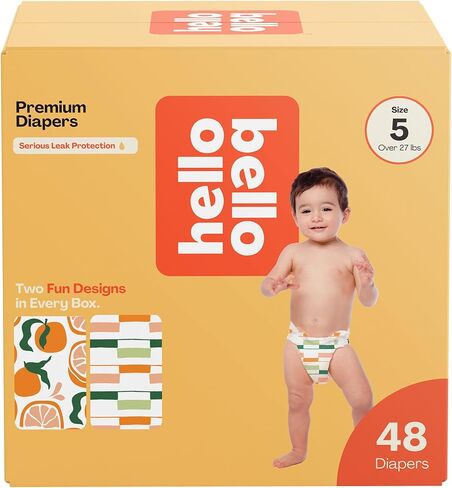 Hello Bello Premium Diapers Size 5, Main Squeeze & Zesties for The Resties Designs, 48ct Club Box in Kuwait