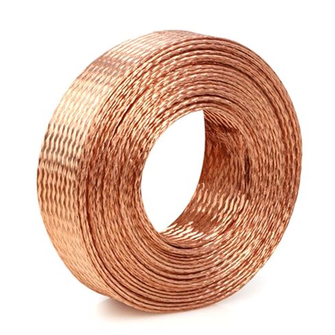 5 Meters Flat Copper Braided Grounding Strap, Flexible Earth Braid Ground Cable Width 5-30Mm Suitable for Electrical Connection, 25mm(Width 6mm) in Saudi Arabia