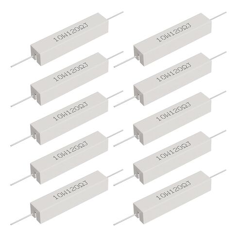 Cement Resistor, 10PCS 10W 120 Ohm 5% Axial Lead Wire Resistor White Wound Fixed Ceramic Resistors Wirewound Power Resistors Flame Heat Moisture Resistance Precharge Horizontal Resistors in Saudi Arabia