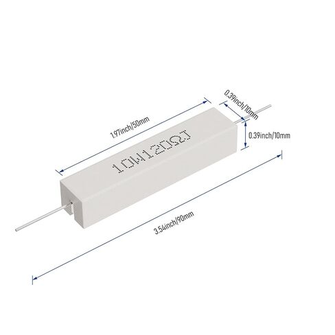 Cement Resistor, 10PCS 10W 120 Ohm 5% Axial Lead Wire Resistor White Wound Fixed Ceramic Resistors Wirewound Power Resistors Flame Heat Moisture Resistance Precharge Horizontal Resistors in Saudi Arabia
