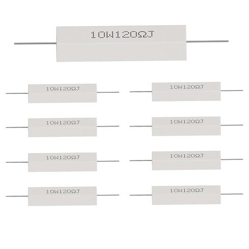 Cement Resistor, 10PCS 10W 120 Ohm 5% Axial Lead Wire Resistor White Wound Fixed Ceramic Resistors Wirewound Power Resistors Flame Heat Moisture Resistance Precharge Horizontal Resistors in Saudi Arabia
