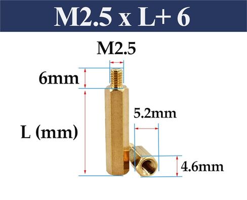 Brass Standoff Hex Male Female Spacer M2 M3 M4 Hexagon Threaded Pillar Column Board Motherboard Bolts PCB Screws(10mm (20pcs)) in Saudi Arabia