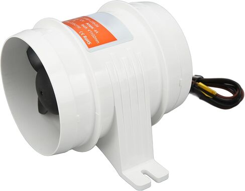 منفاخ مضمن 12 فولت للقارب 4 بوصة منفاخ هواء بيلج DC12V 235CFM تدفق هواء عالي كهربائي بحري في الخط مروحة للقوارب RVs واليخوت in Saudi Arabia