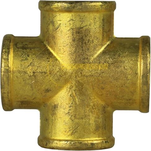 تركيب سن أنبوب متقاطع لضاغط الهواء 102F - لجزء توصيل نظام أنابيب الهواء المضغوط - تركيب سن 4 اتجاهات/أجزاء ضاغط الهواء - 1/2 بوصة أنثى نحاس FNPT مزورة ذهبي متساوي in Kuwait