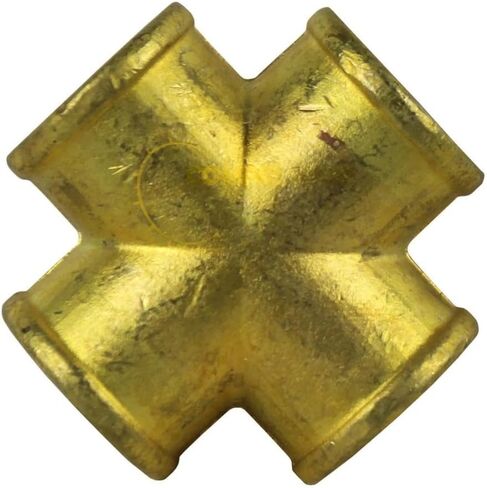 تركيب سن أنبوب متقاطع لضاغط الهواء 102F - لجزء توصيل نظام أنابيب الهواء المضغوط - تركيب سن 4 اتجاهات/أجزاء ضاغط الهواء - 1/2 بوصة أنثى نحاس FNPT مزورة ذهبي متساوي in Kuwait