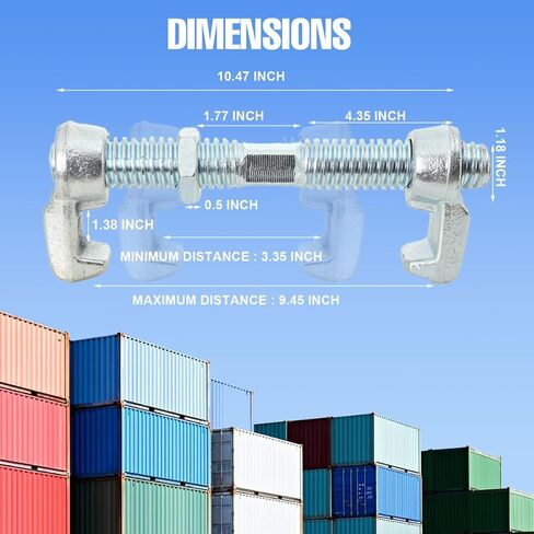 4 Pack Heavy Duty Shipping Container Clamps 280mm Carbon Steel Bridge Fitting Connector Kit, Hot-Dip Galvanized Screw Clamps for 20ft/40ft ISO Containers, Modular Homes & Sea Cargo Securing (11 inch) in Kuwait