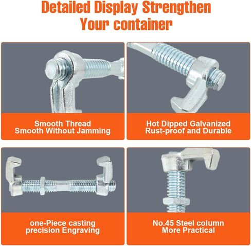 4 Pack Heavy Duty Shipping Container Clamps 280mm Carbon Steel Bridge Fitting Connector Kit, Hot-Dip Galvanized Screw Clamps for 20ft/40ft ISO Containers, Modular Homes & Sea Cargo Securing (11 inch) in Kuwait