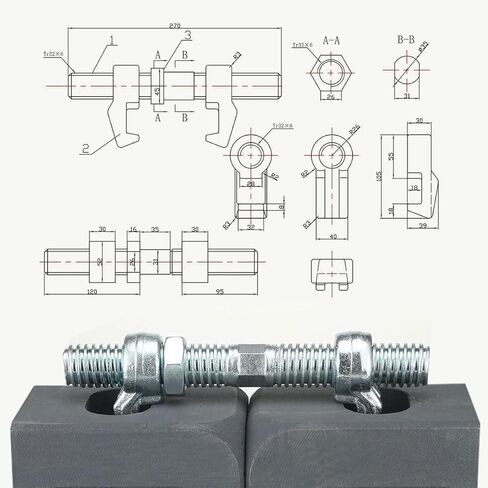 4 Pack Heavy Duty Shipping Container Clamps 280mm Carbon Steel Bridge Fitting Connector Kit, Hot-Dip Galvanized Screw Clamps for 20ft/40ft ISO Containers, Modular Homes & Sea Cargo Securing (11 inch) in Kuwait