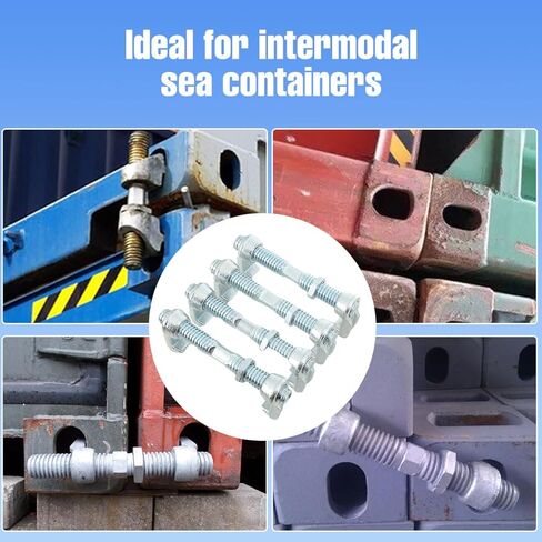 4 Pack Heavy Duty Shipping Container Clamps 280mm Carbon Steel Bridge Fitting Connector Kit, Hot-Dip Galvanized Screw Clamps for 20ft/40ft ISO Containers, Modular Homes & Sea Cargo Securing (11 inch) in Kuwait