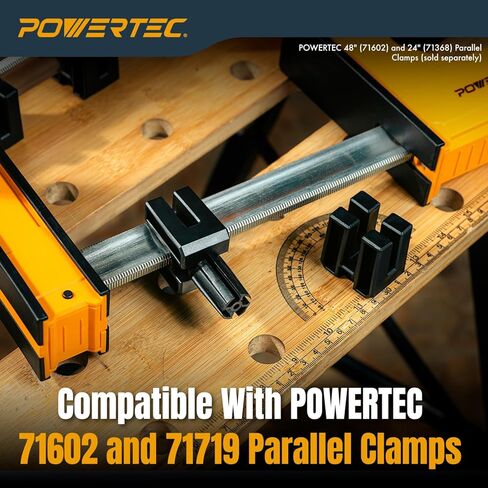 POWERTEC Parallel Clamp Positioning Blocks, 4-Pack – Stable Base for Clamping & Gluing, Fits 3/4" Dog Holes, Compatible with Most Standard Parallel Clamps (72157) in Saudi Arabia