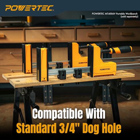 POWERTEC Parallel Clamp Positioning Blocks, 4-Pack – Stable Base for Clamping & Gluing, Fits 3/4" Dog Holes, Compatible with Most Standard Parallel Clamps (72157) in Saudi Arabia