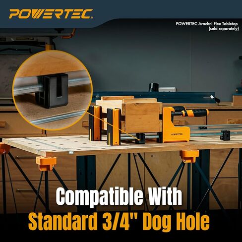 POWERTEC Parallel Clamp Positioning Blocks, 4-Pack – Stable Base for Clamping & Gluing, Fits 3/4" Dog Holes, Compatible with Most Standard Parallel Clamps (72157) in Saudi Arabia