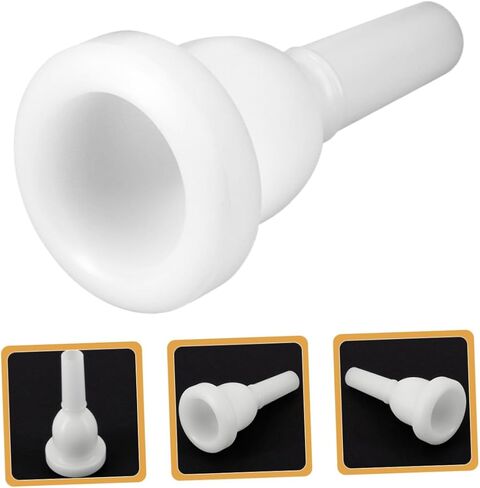 Luxshiny Plastic Tuba Mouthpiece with 39mm Large Rim and 13mm Small Rim, White Brass Instrument Accessory for Beginners and Practice, Replacement Tuba Mouthpiece for Performance in Kuwait