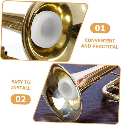 Luxshiny Plastic Tuba Mouthpiece with 39mm Large Rim and 13mm Small Rim, White Brass Instrument Accessory for Beginners and Practice, Replacement Tuba Mouthpiece for Performance in Kuwait