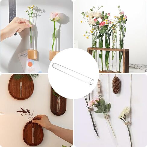 30 قطعة من أنابيب اختبار بلاستيكية شفافة سعة 15 مل لنشر النباتات، مزهريات الزهور المائية، أنابيب سفلية مستديرة للتجارب العلمية، تخزين خرز الحلوى، ديكور جدار المكتب المنزلي (5.9 بوصة، 0.63 بوصة قطر) in Kuwait