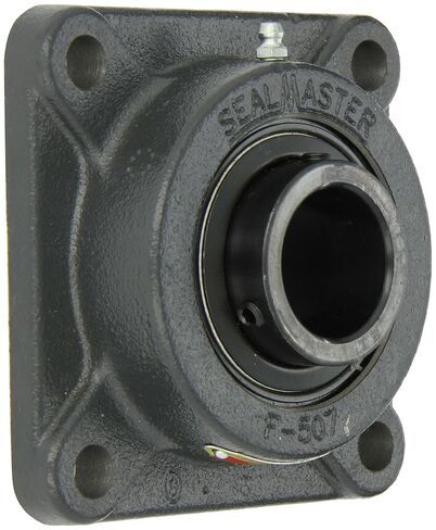 Sealmaster SF-24 Standard Duty Flange Unit, 4 Bolt, Regreasable, Felt Seals, Setscrew Locking Collar, Cast Iron Housing, 1-1/2" Bore, 5-1/8" Overall Length, 4" Bolt Hole Spacing Width, 9/16" Flange Height, ±2 Degrees Misalignment Angle in Kuwait