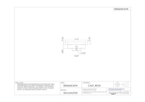 Sealmaster SF-24 Standard Duty Flange Unit, 4 Bolt, Regreasable, Felt Seals, Setscrew Locking Collar, Cast Iron Housing, 1-1/2" Bore, 5-1/8" Overall Length, 4" Bolt Hole Spacing Width, 9/16" Flange Height, ±2 Degrees Misalignment Angle in Kuwait