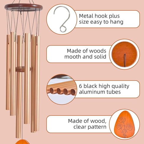 Gifts for Mom, 35'' Moms Wind Chimes, Thanksgiving Mother's Day Christmas Valentines Day Gift for Mom, Mother Birthday Gift from Daughter Son, Love Reminder Gifts in Saudi Arabia