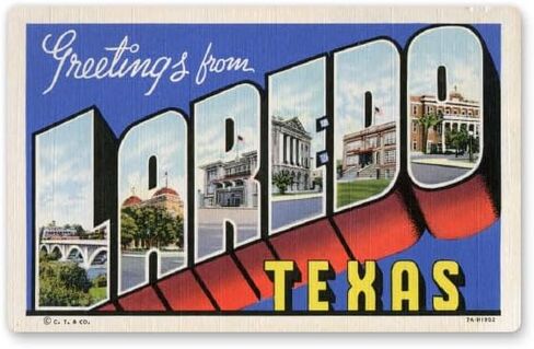 Squiddy Greetings from Laredo Texas - Vinyl Sticker for Car, Laptop, Notebook (5.5" Wide) in Saudi Arabia